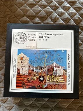 Nautilus Joan Miro- The Farm Wooden Puzzle - blue, white, black